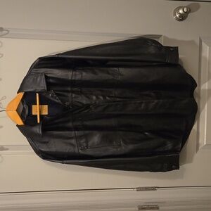 Gap faux leather shacket